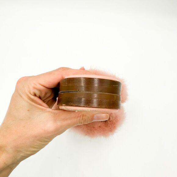 Louis Vuitton LV Lock Pink Mink Fur Slides Sandals EU 38 US 8 - Picture 8 of 13